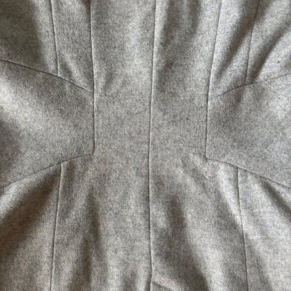 Zara Gray Wool Coat ASO Pippa Middleton L Full Zip Midi Stand Collar Grey Gray - Picture 7 of 11